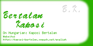 bertalan kaposi business card